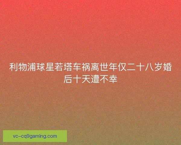 利物浦球星若塔车祸离世年仅二十八岁婚后十天遭不幸